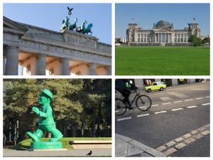 collage van vier verschillende beelden van Berlijn